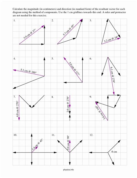 7 19. . Vector components and vector addition worksheet answers